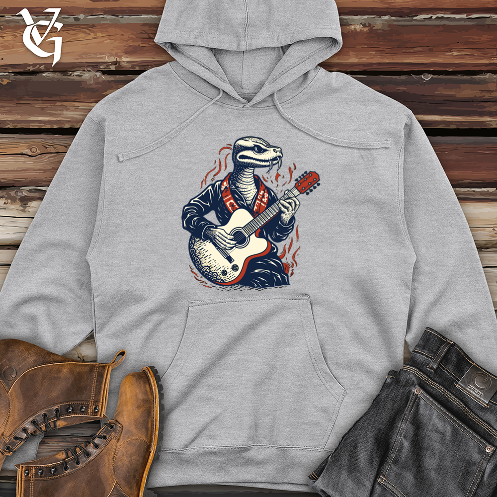 Viking Goods Snake Guitar Groove Midweight Hooded Sweatshirt Grey Heather / L