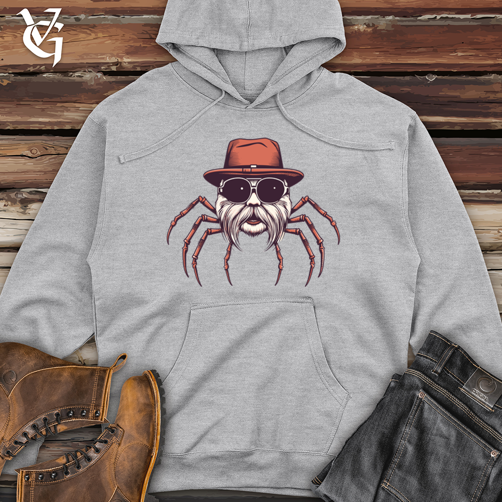 Viking Goods Spider Silken Web Hipster Threads Midweight Hooded Sweatshirt Grey Heather / L