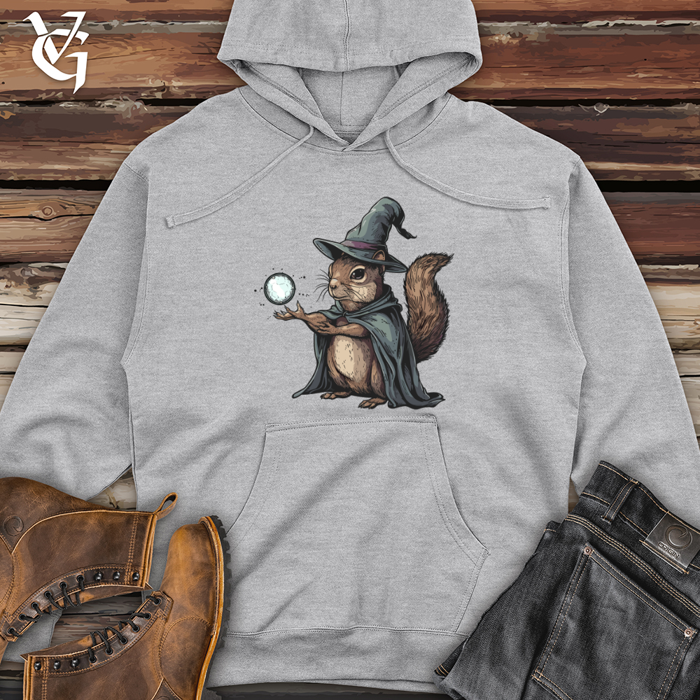 Viking Goods Squirrel Wizard Mystique Midweight Hooded Sweatshirt Grey Heather / L