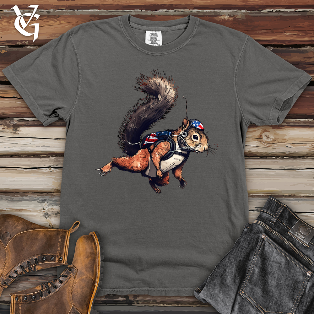 Viking Goods American Skydiving Squirrel Heavy Cotton Comfort Colors Tee Grey / L