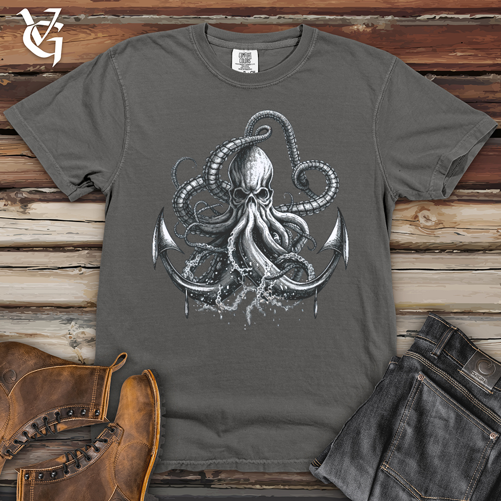 Viking Goods Anchored Octopus Heavy Cotton Comfort Colors Tee Grey / L