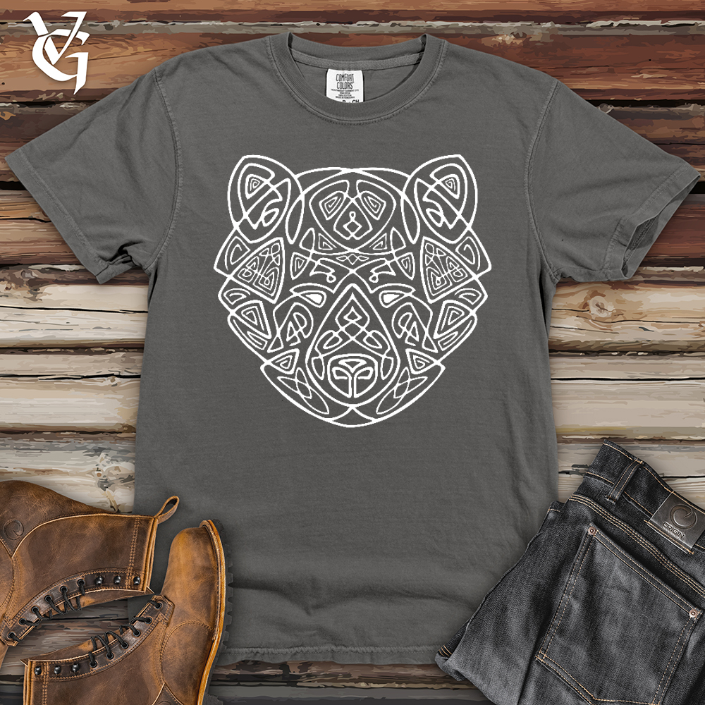 Viking Goods Bear Head Celtic Style Heavy Cotton Comfort Colors Tee Grey / L