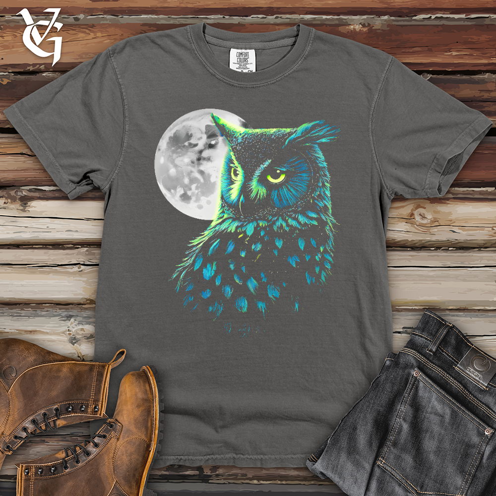 Viking Goods Cosmic Moon Owl Heavy Cotton Comfort Colors Tee Grey / L