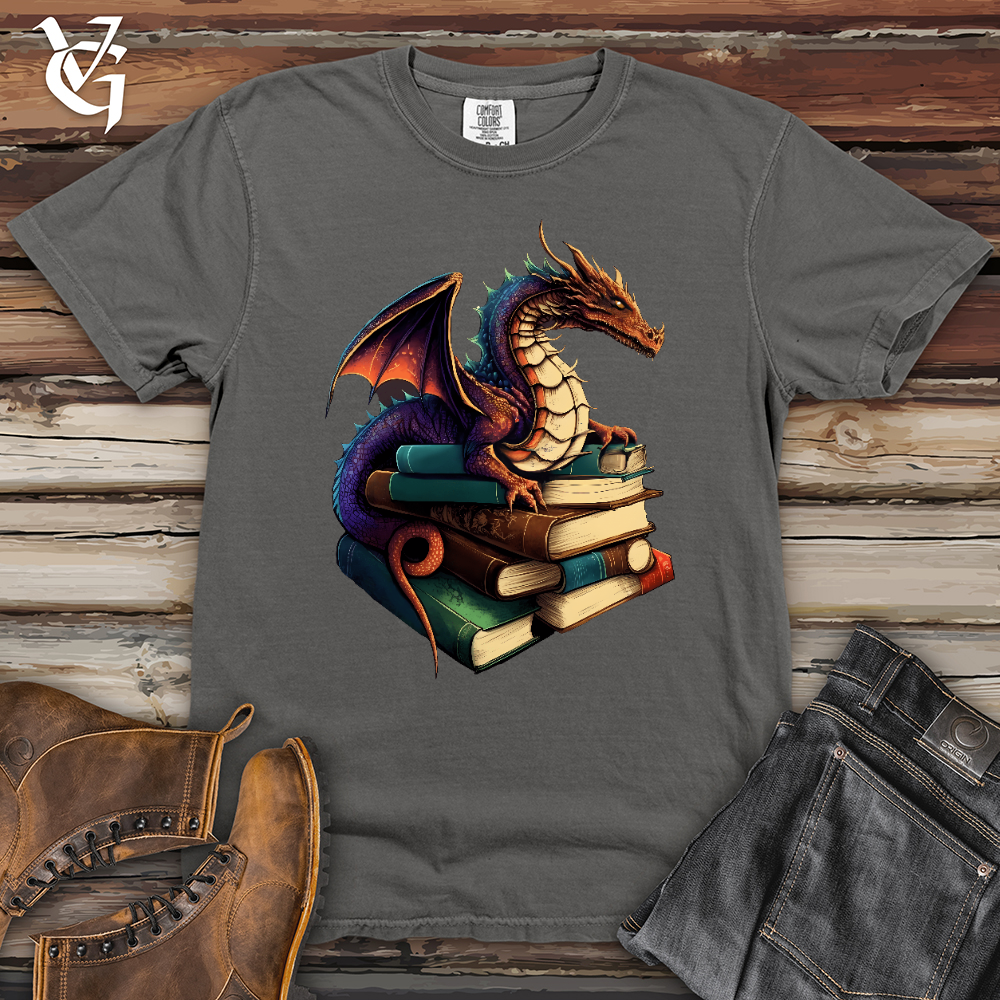 Viking Goods Dragon Book Hoarder Heavy Cotton Comfort Colors Tee Grey / L