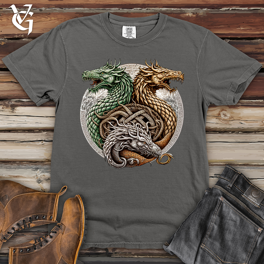 Viking Goods Dragon Trio Viking Heavy Cotton Comfort Colors Tee Grey / L