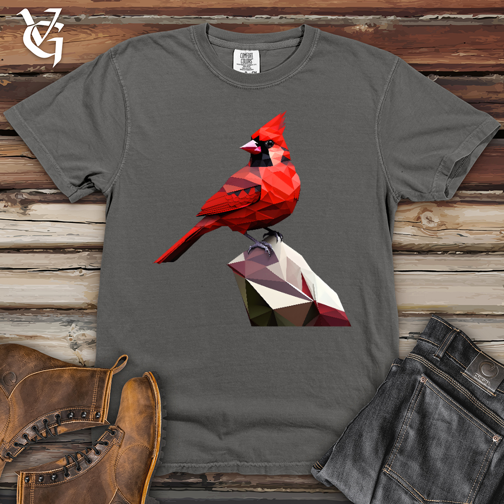 Viking Goods Geometric Cardinal Bird Heavy Cotton Comfort Colors Tee Grey / L