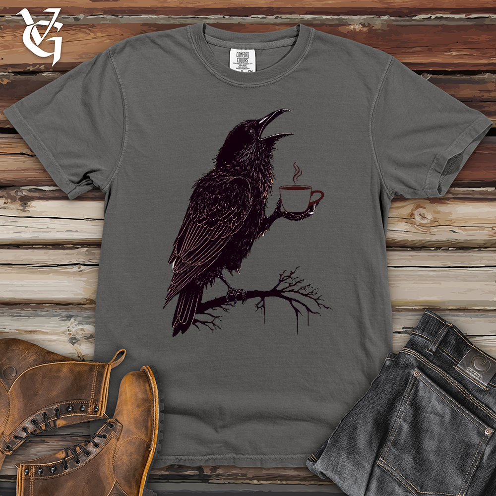 Viking Goods Raven Coffee Art Heavy Cotton Comfort Colors Tee Grey / L