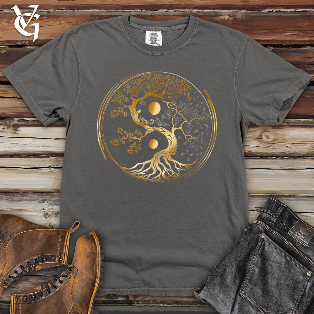 Viking Goods Tree Of Life Yin Yang Heavy Cotton Comfort Colors Tee Grey / L