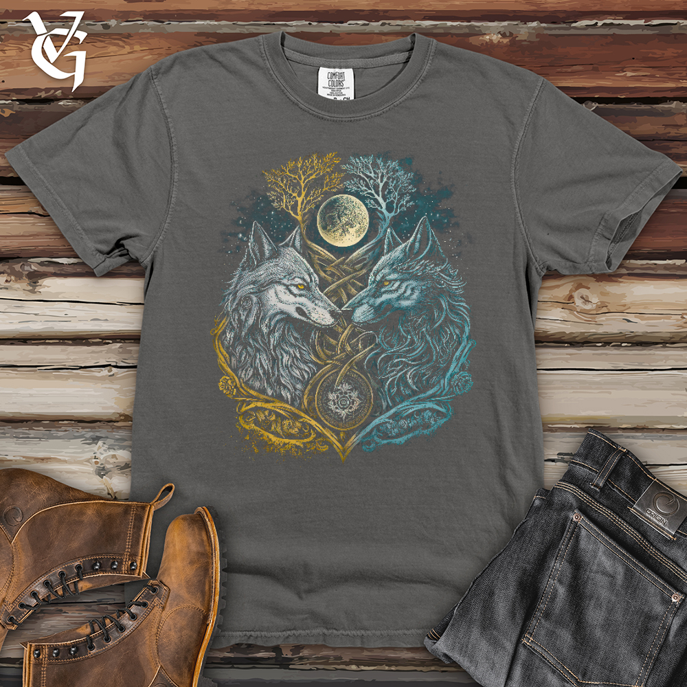 Viking Goods Two Wolf Heavy Cotton Comfort Colors Tee Grey / L