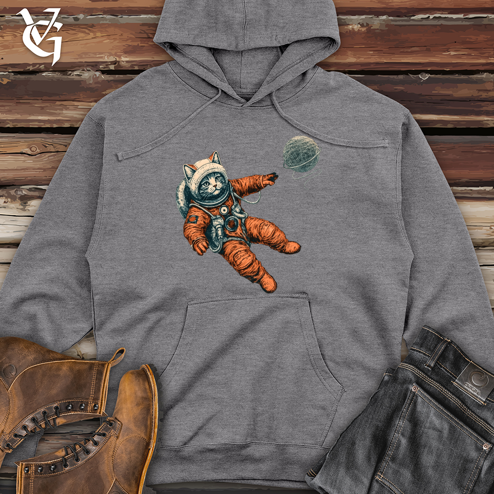 Viking Goods Astronaut Kitty Midweight Hooded Sweatshirt Gunmetal Heather / L