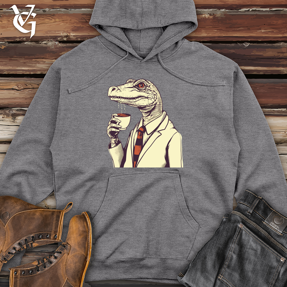 Viking Goods Coffeetime Lizard Tranquility Midweight Hooded Sweatshirt Gunmetal Heather / L
