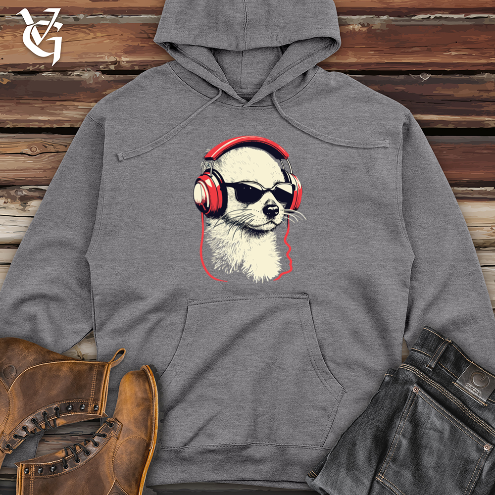 Viking Goods Ferret Headphone Harmony Midweight Hooded Sweatshirt Gunmetal Heather / L