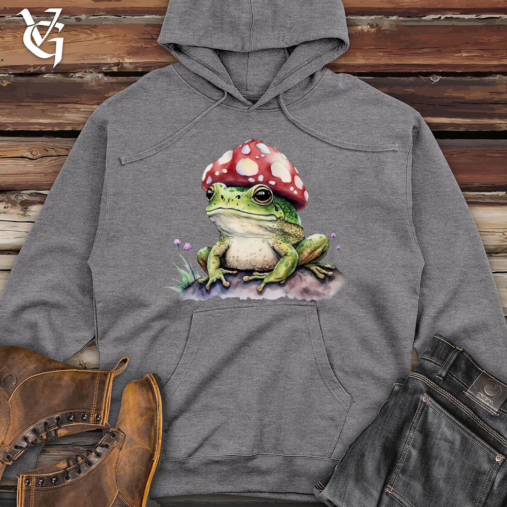Viking Goods Frog Mushroom Head Midweight Hooded Sweatshirt Gunmetal Heather / L