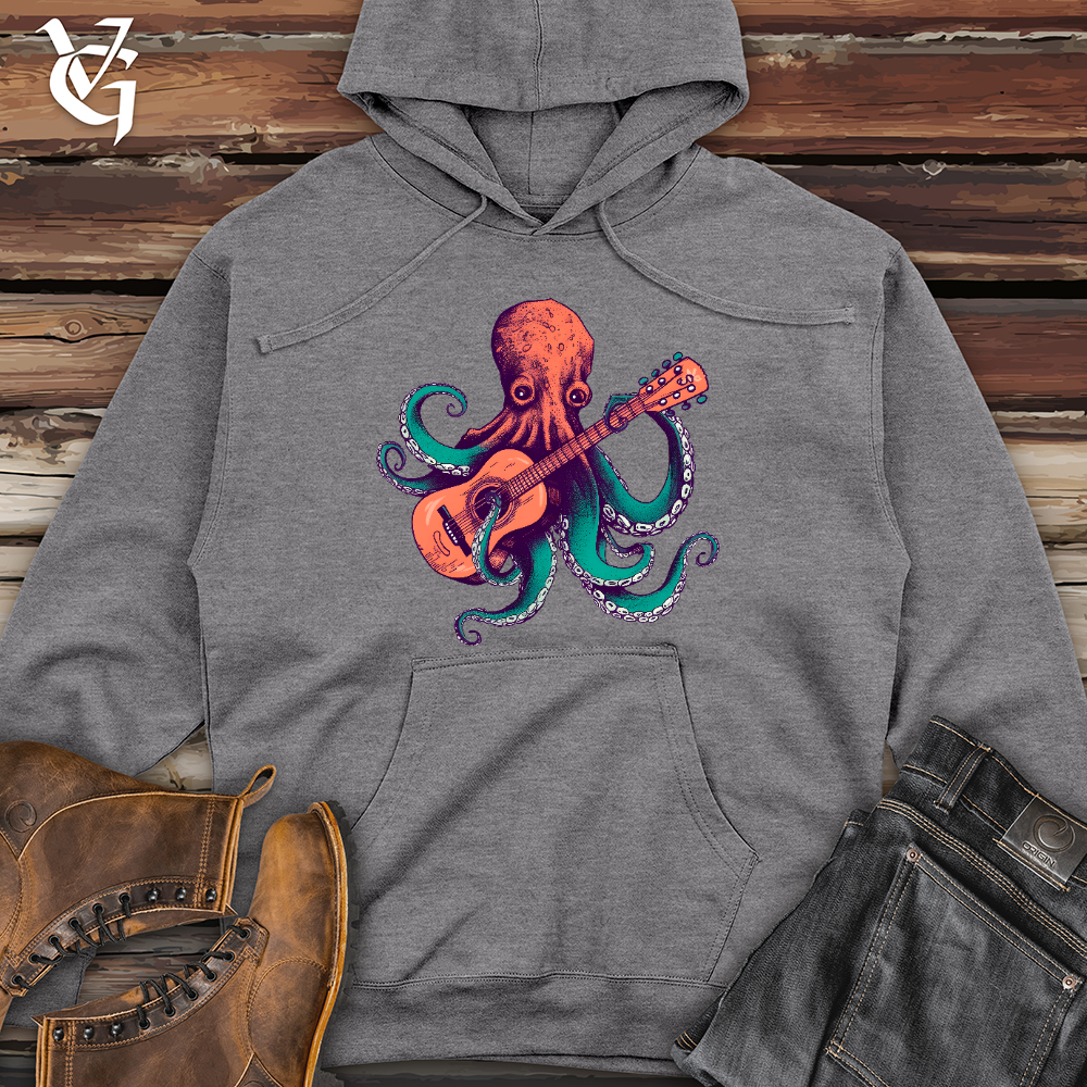 Viking Goods Octopus Guitarist Midweight Hooded Sweatshirt Gunmetal Heather / L