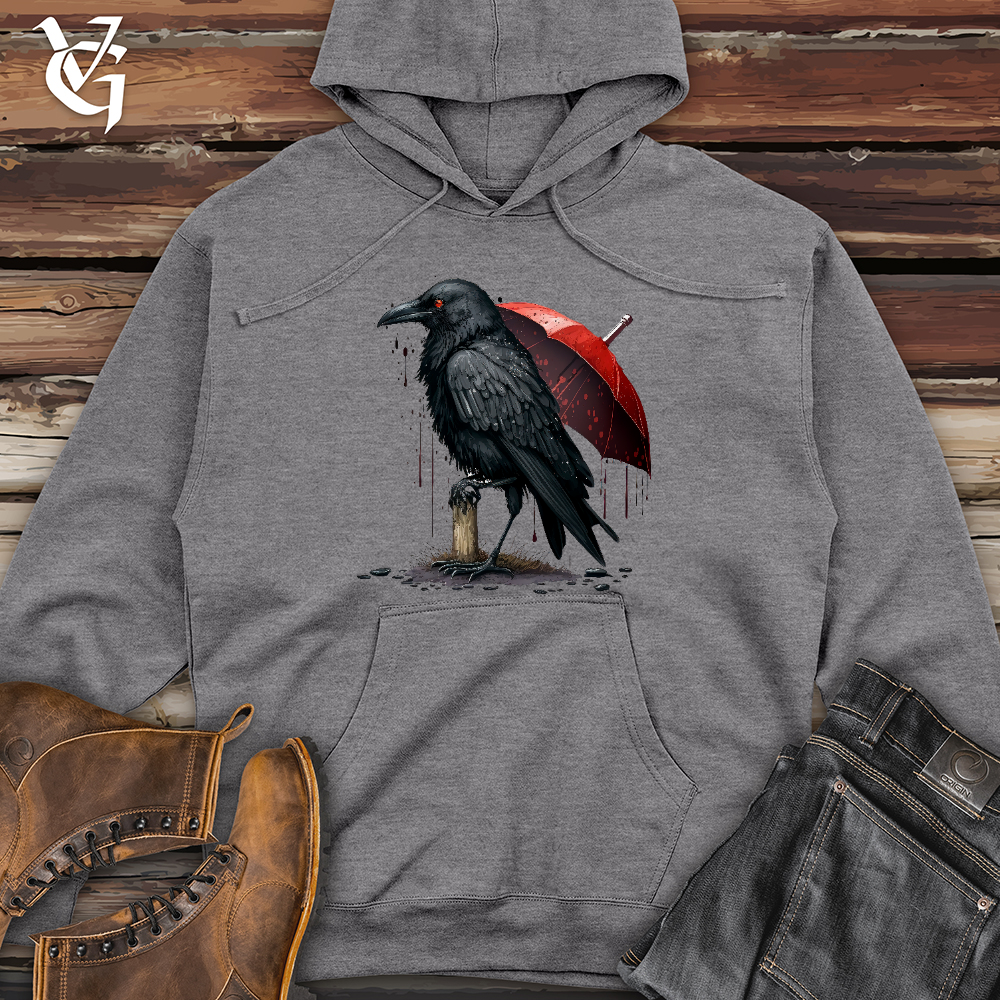 Viking Goods Raven in the Rain Midweight Hooded Sweatshirt Gunmetal Heather / L