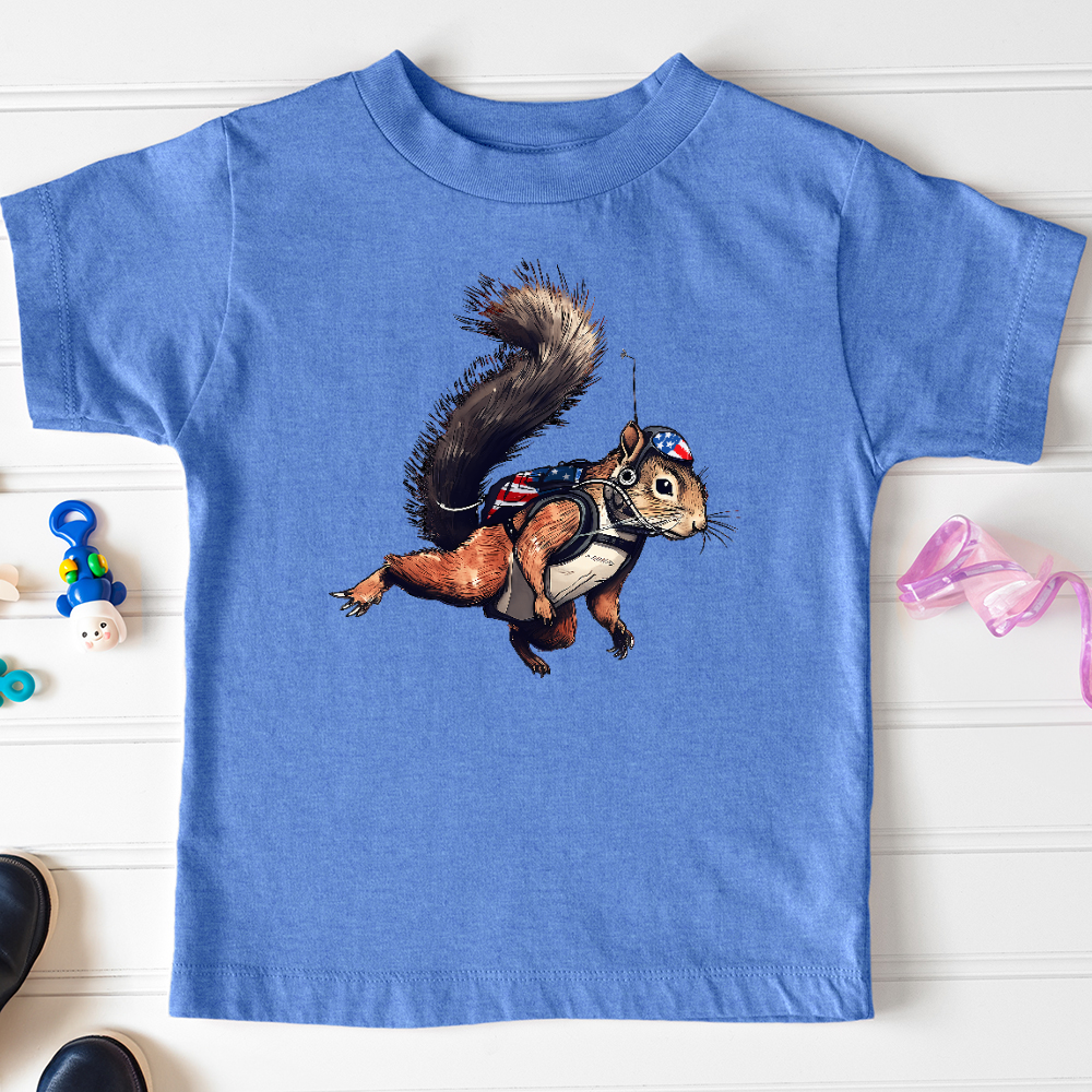 Viking Goods American Skydiving Squirrel Toddler Tee Heather Columbia Blue / 2T