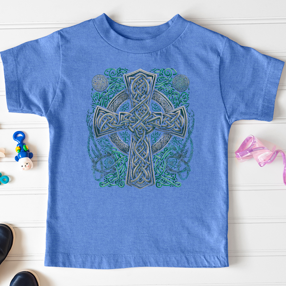 Viking Goods Celtic Crosses Toddler Tee Heather Columbia Blue / 2T