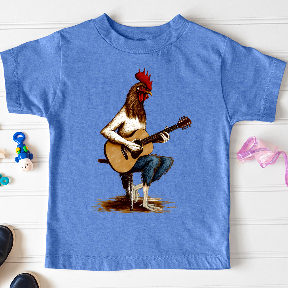 Viking Goods Chicken Guitarist Toddler Tee Heather Columbia Blue / 2T