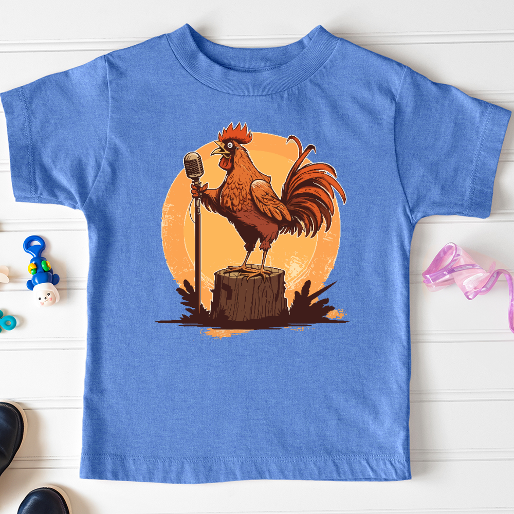 Viking Goods Chicken Rockstar Toddler Tee Heather Columbia Blue / 2T