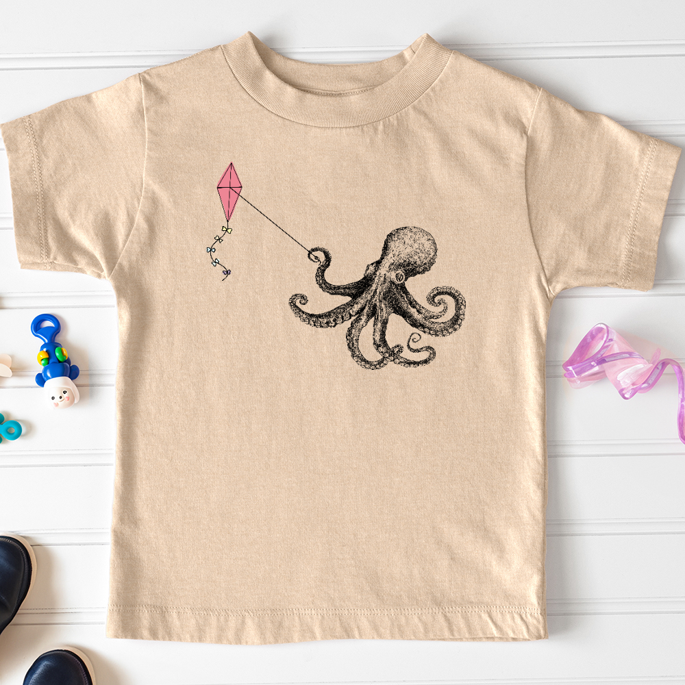 Viking Goods Octopus Flying Kyte Toddler Tee Heather Dust / 2T