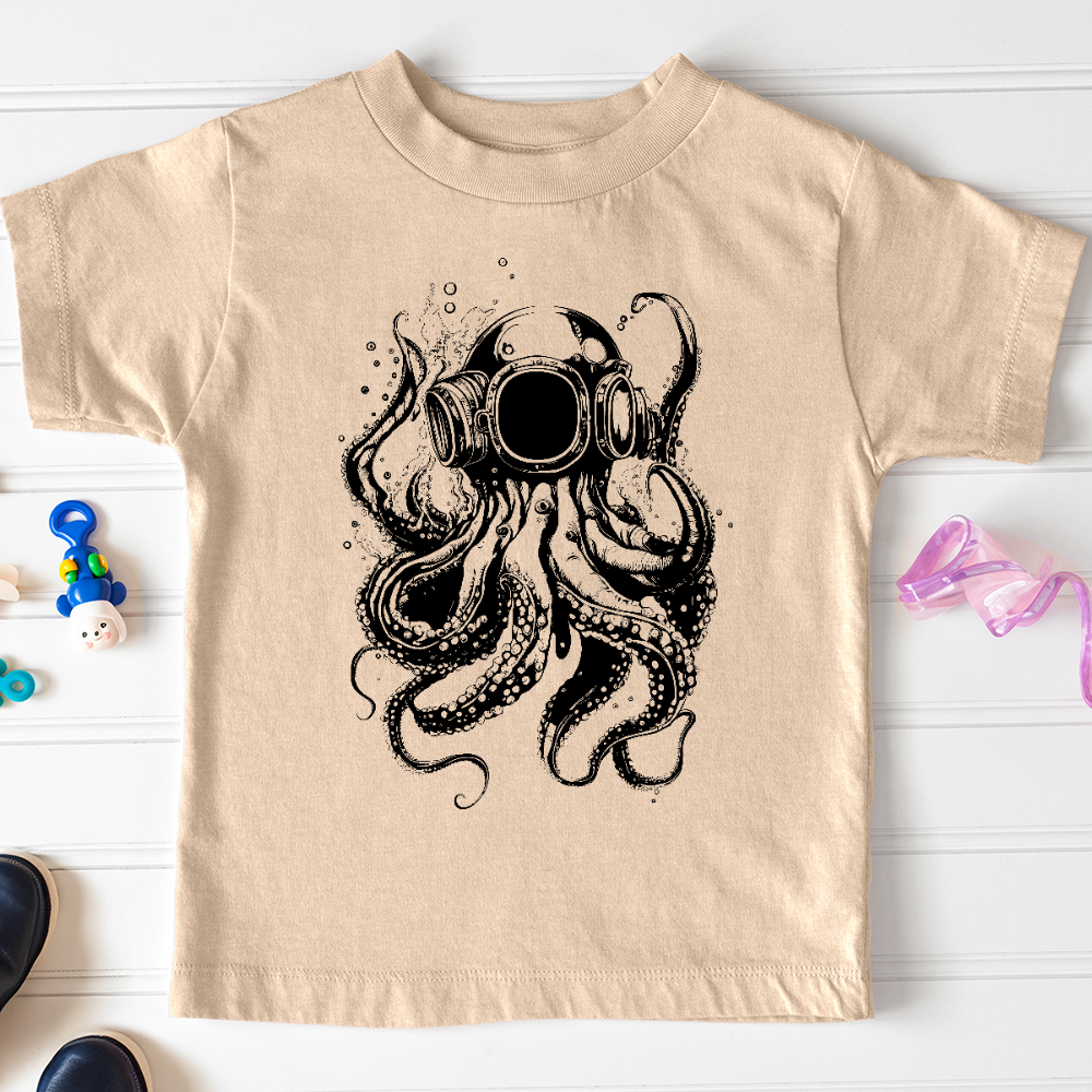 Viking Goods Scuba Octopus Toddler Tee Heather Dust / 2T