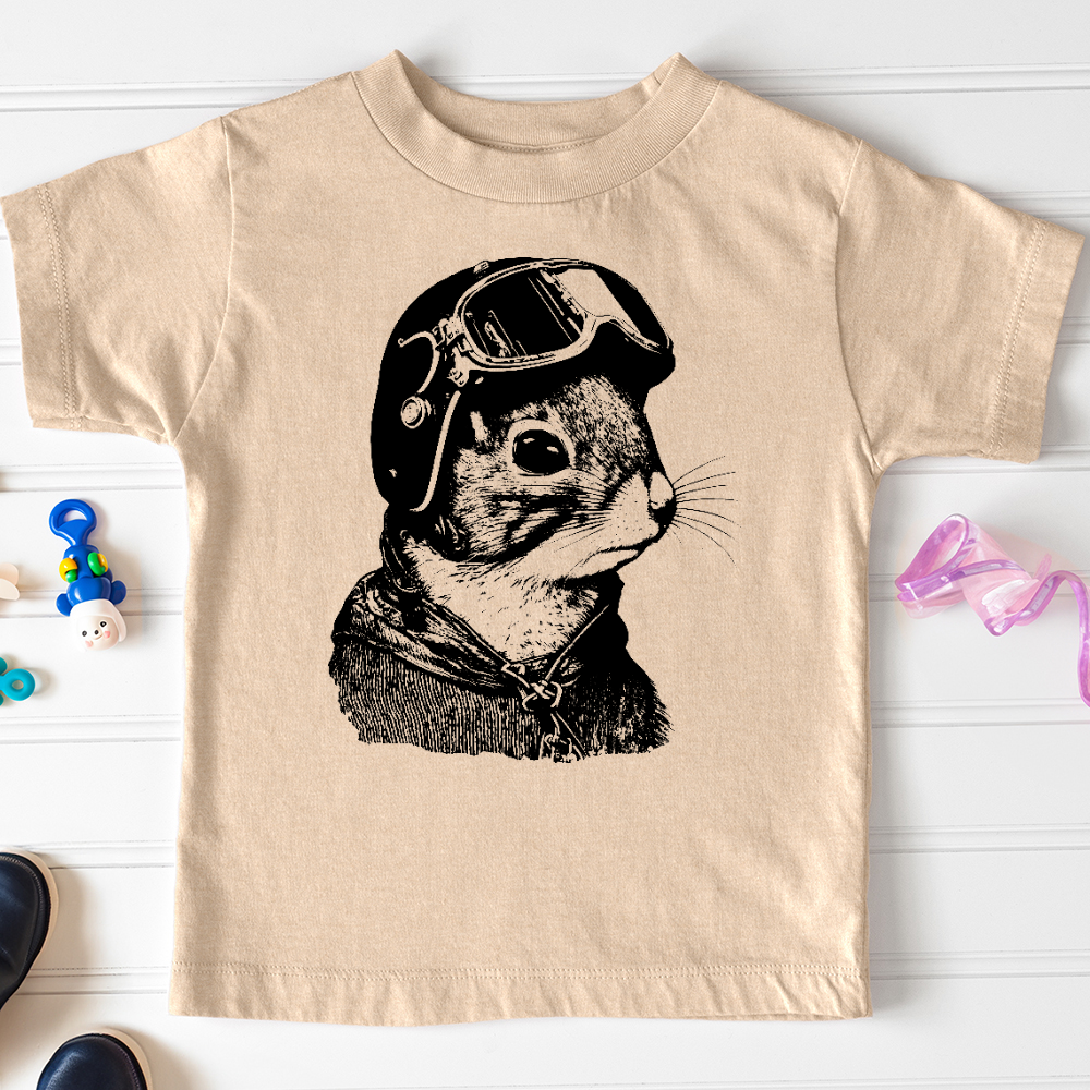 Viking Goods Squirrel Fighter Pilot Toddler Tee Heather Dust / 2T