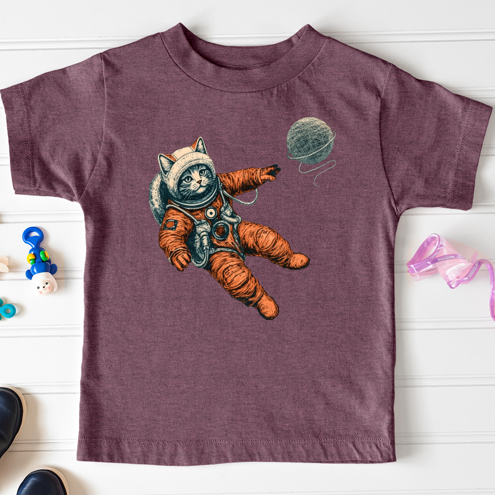 Viking Goods Astronaut Kitty Toddler Tee Heather Maroon / 2T