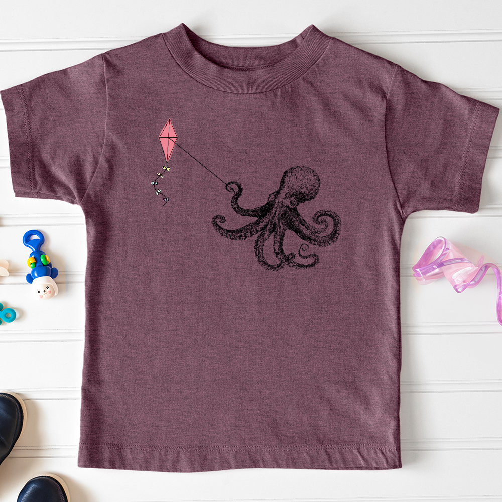 Viking Goods Octopus Flying Kyte Toddler Tee Heather Maroon / 2T
