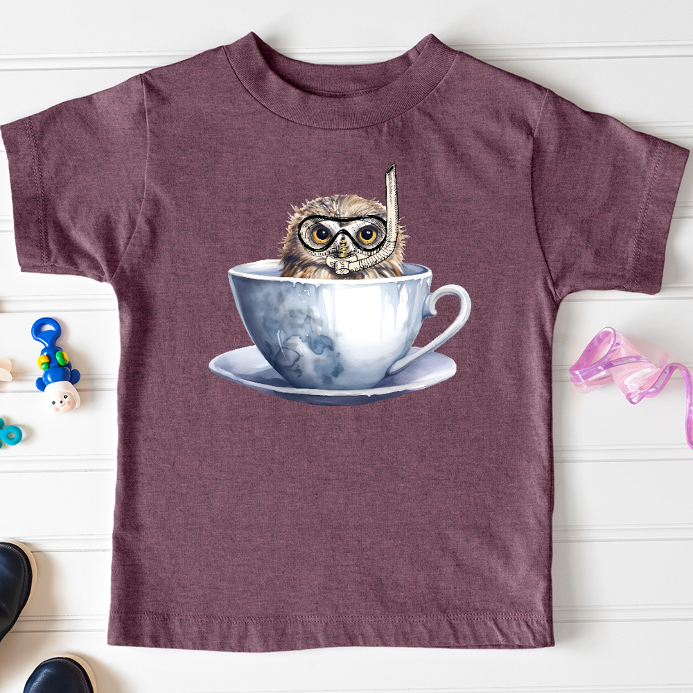 Viking Goods Snorkeling Owl Toddler Tee Heather Maroon / 2T