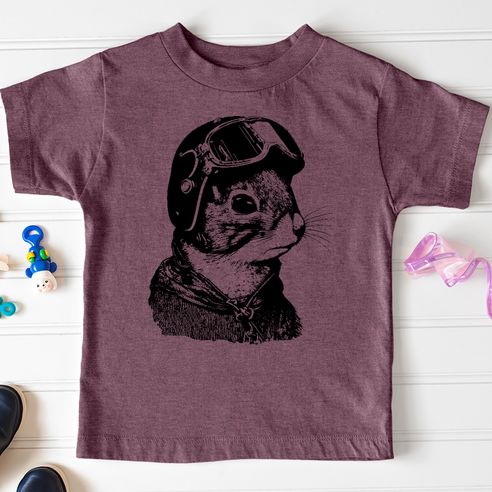 Viking Goods Squirrel Fighter Pilot Toddler Tee Heather Maroon / 2T