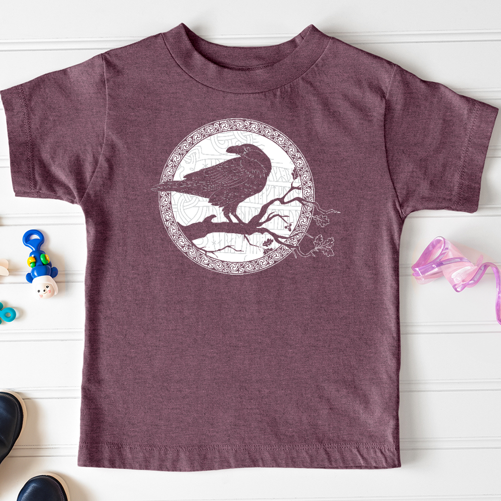 Viking Goods White Raven Winter Toddler Tee Heather Maroon / 2T