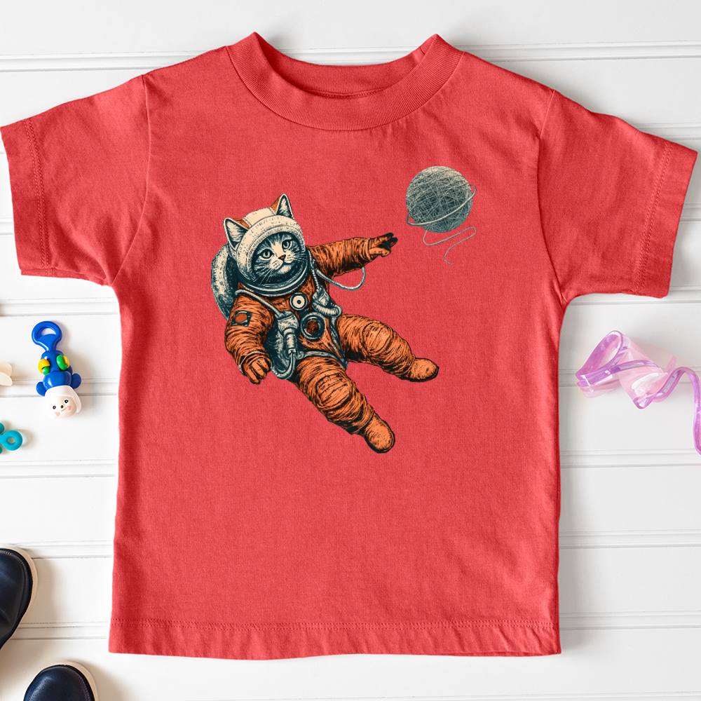 Viking Goods Astronaut Kitty Toddler Tee Heather Red / 2T