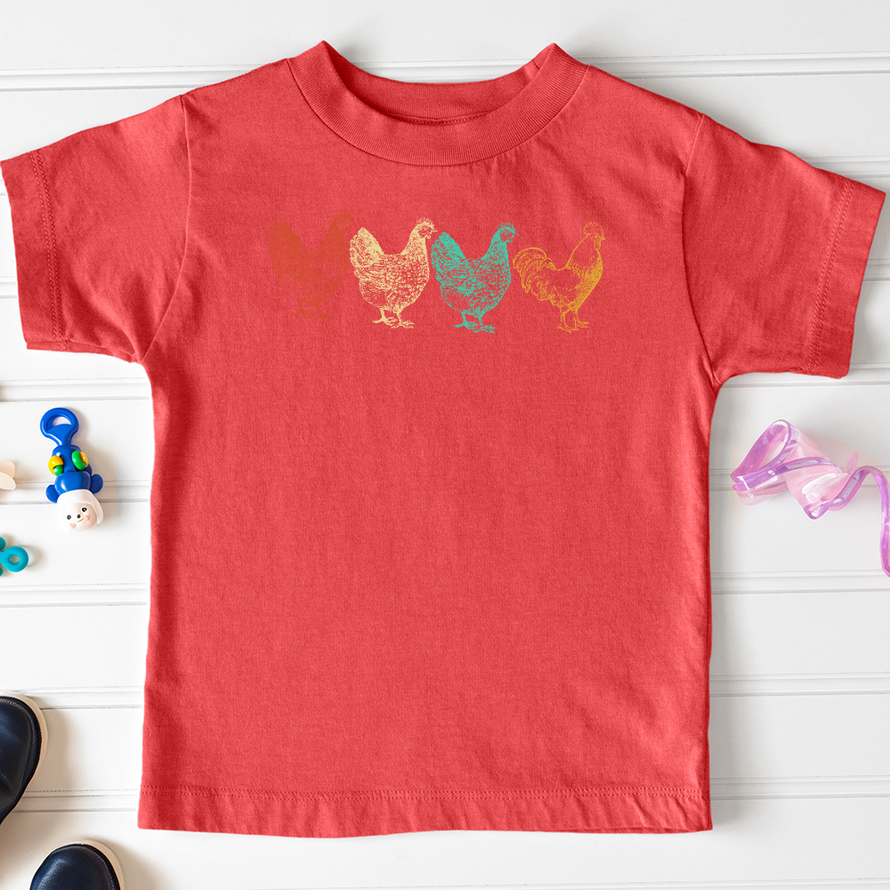 Viking Goods Chicken Scene Toddler Tee Heather Red / 2T