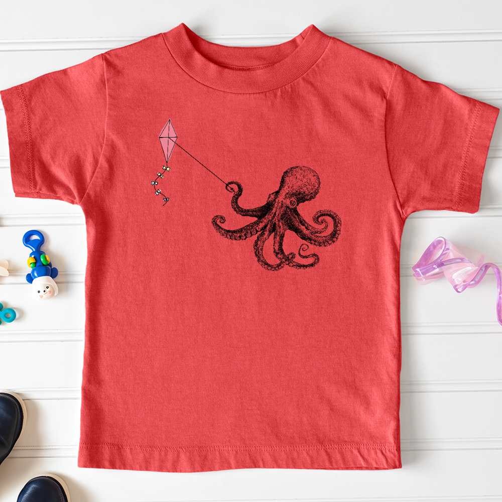 Viking Goods Octopus Flying Kyte Toddler Tee Heather Red / 2T