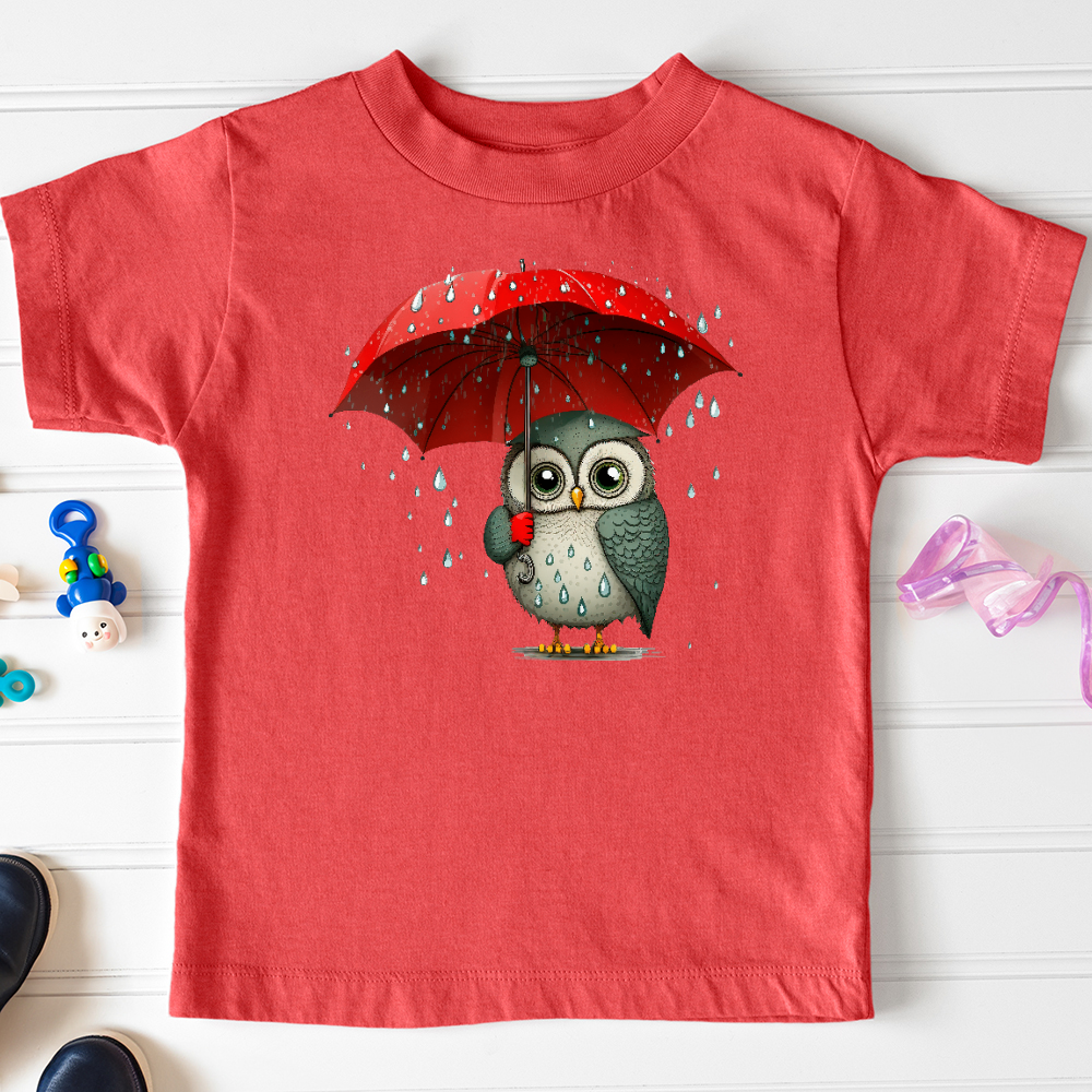 Viking Goods Owl in the Rain Toddler Tee Heather Red / 2T