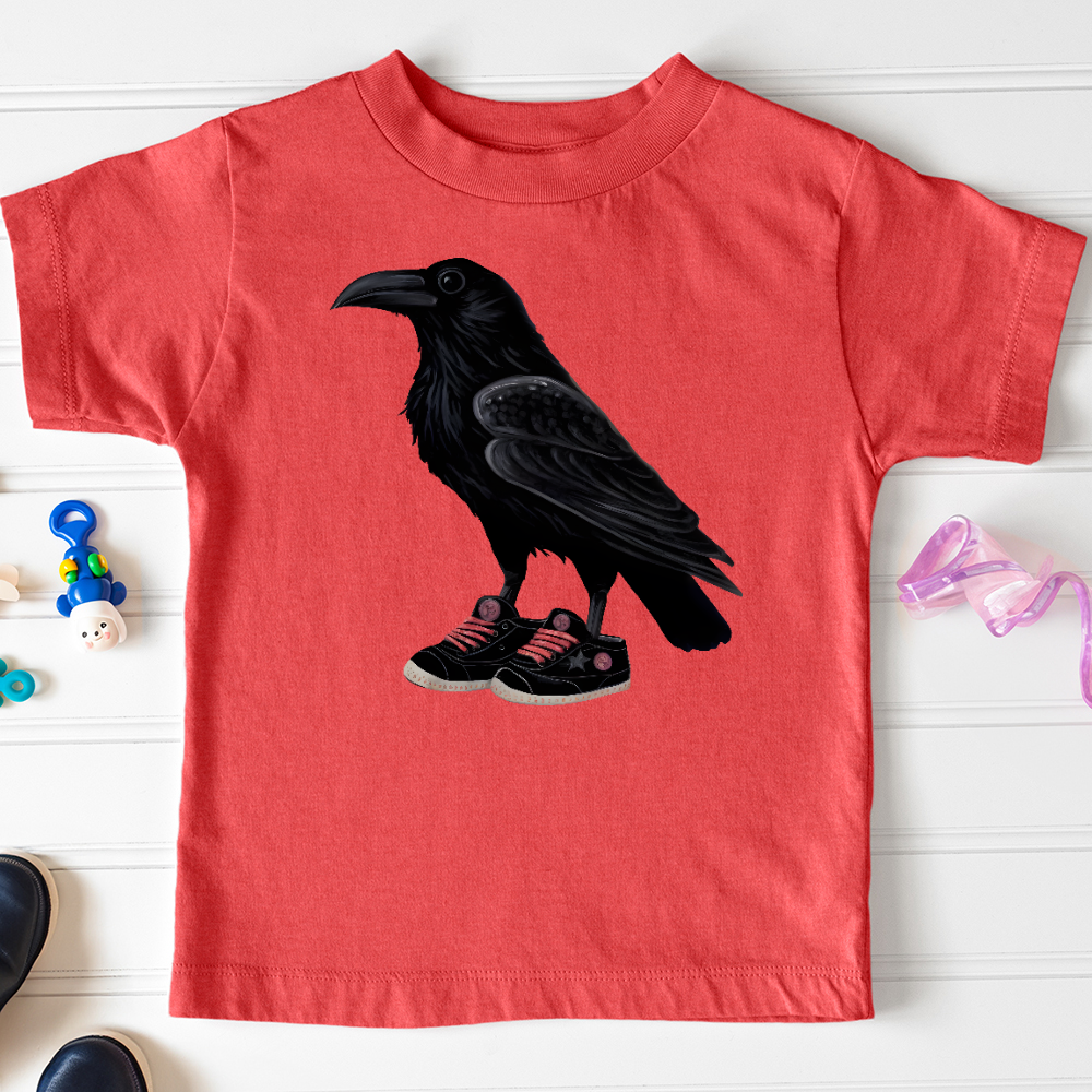 Viking Goods Raven Wearing Sneakers Toddler Tee Heather Red / 2T