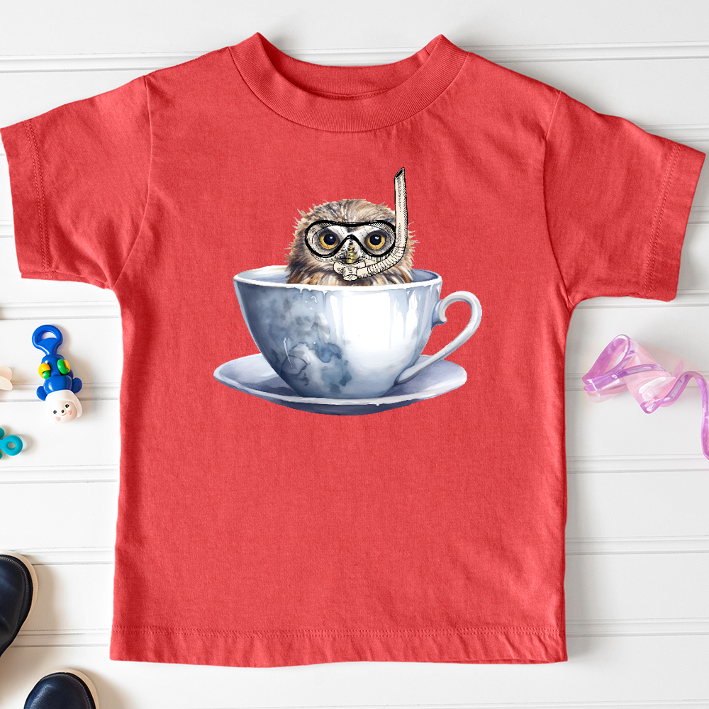 Viking Goods Snorkeling Owl Toddler Tee Heather Red / 2T
