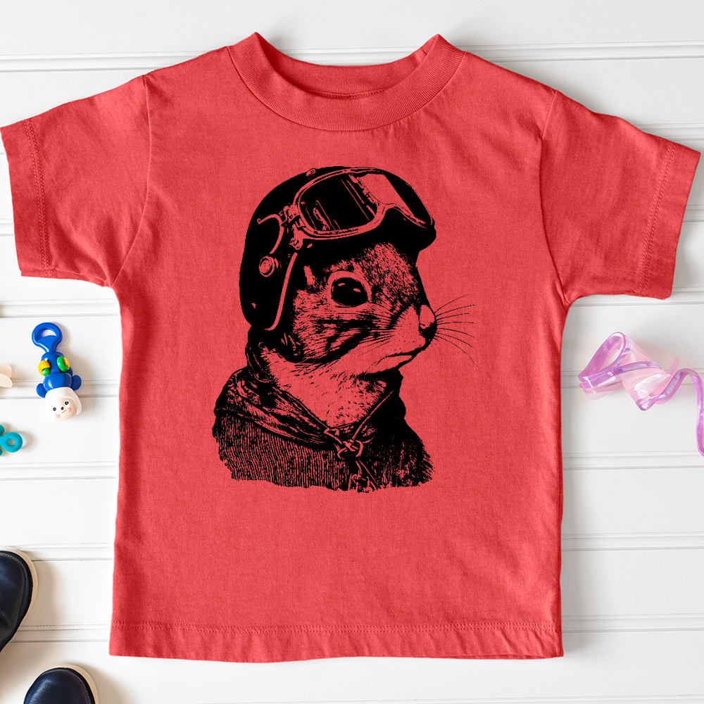 Viking Goods Squirrel Fighter Pilot Toddler Tee Heather Red / 2T