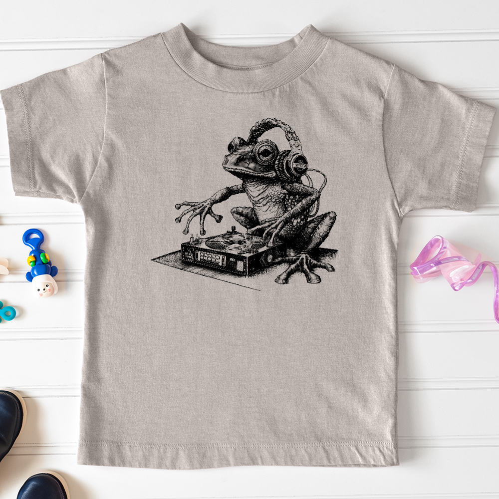 Viking Goods Dj Frog Toddler Tee Heather Stone / 2T