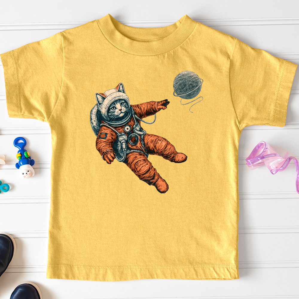 Viking Goods Astronaut Kitty Toddler Tee Heather Yellow Gold / 2T