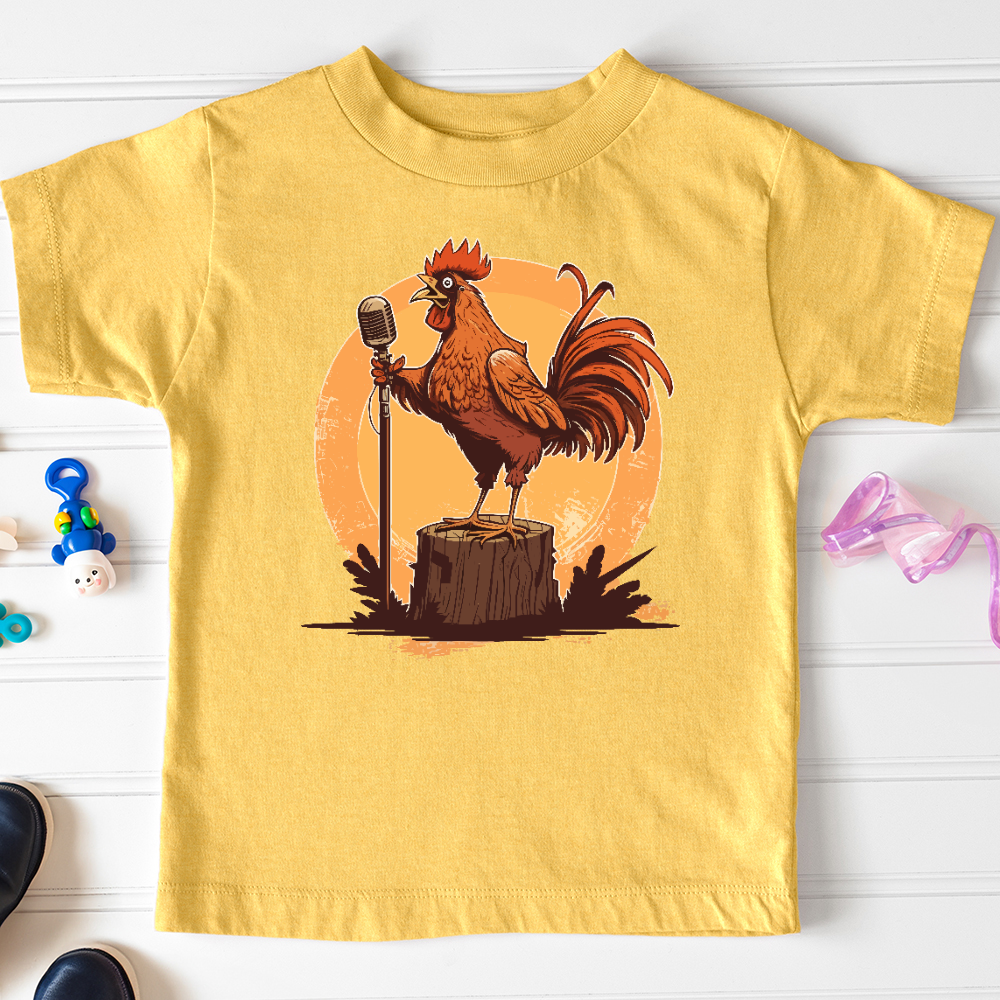 Viking Goods Chicken Rockstar Toddler Tee Heather Yellow Gold / 2T