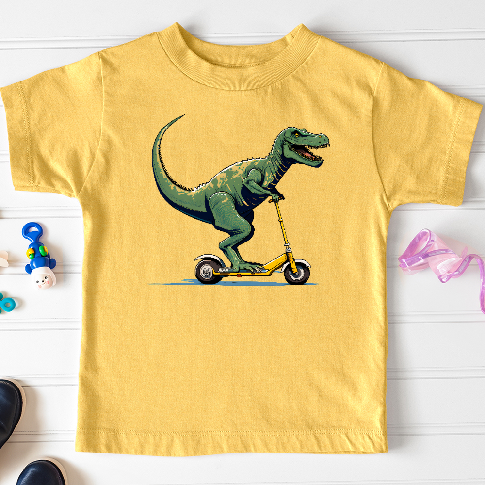 Viking Goods Dino Scoot Toddler Tee Heather Yellow Gold / 2T