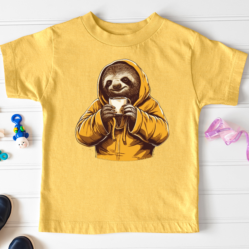 Viking Goods Sloth Coffee Toddler Tee Heather Yellow Gold / 2T