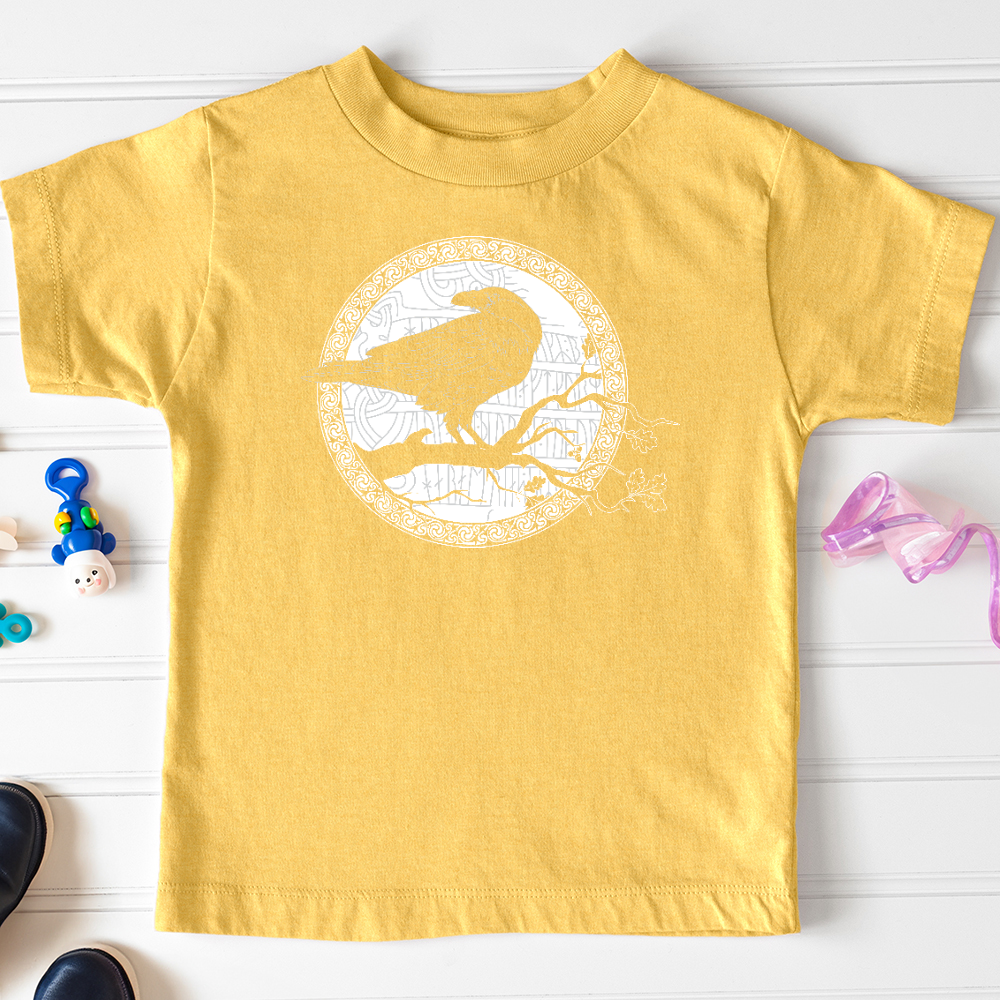 Viking Goods White Raven Winter Toddler Tee Heather Yellow Gold / 2T