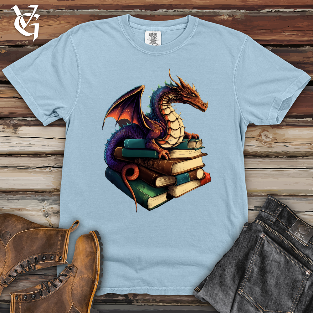 Viking Goods Dragon Book Hoarder Heavy Cotton Comfort Colors Tee Hydrangea / L