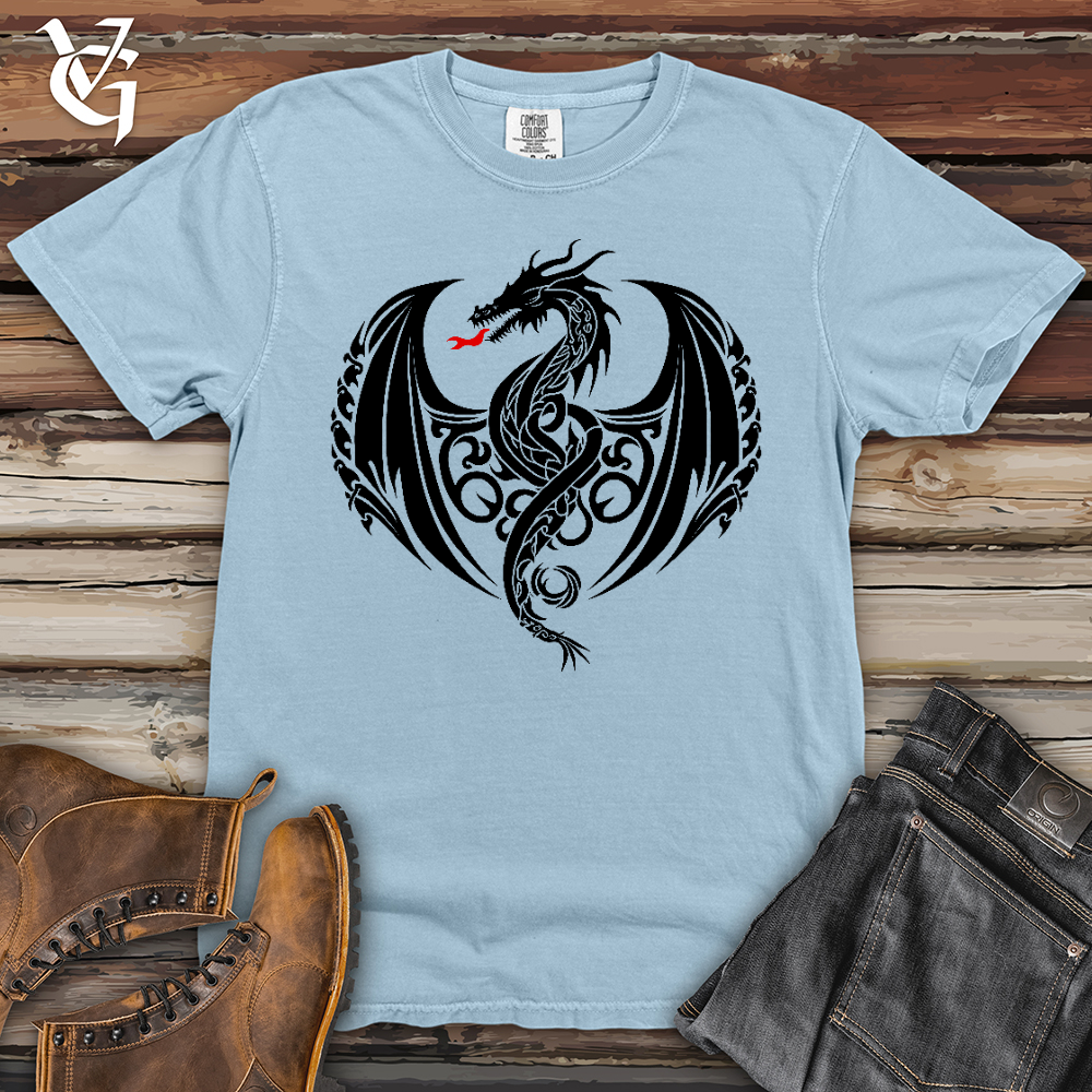 Viking Goods Fire Breathing Dragon Heavy Cotton Comfort Colors Tee Hydrangea / L