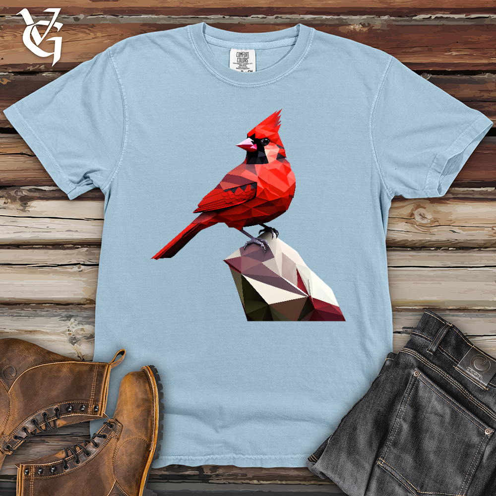 Viking Goods Geometric Cardinal Bird Heavy Cotton Comfort Colors Tee Hydrangea / L