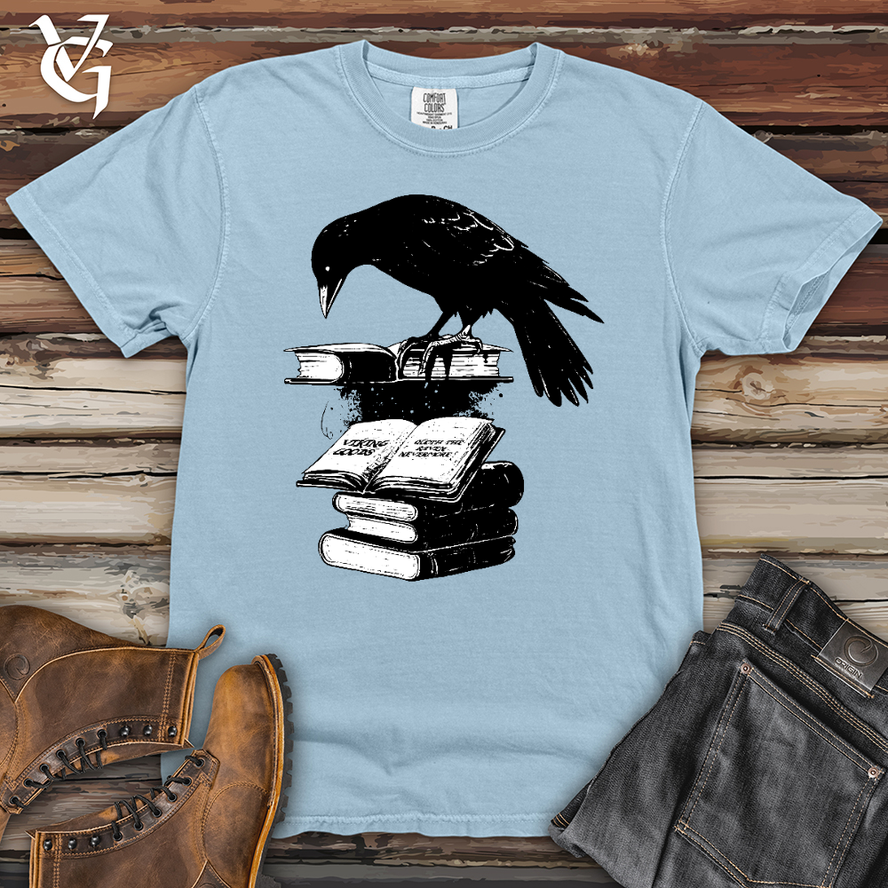 Viking Goods Raven Reading Fanatic Heavy Cotton Comfort Colors Tee Hydrangea / L