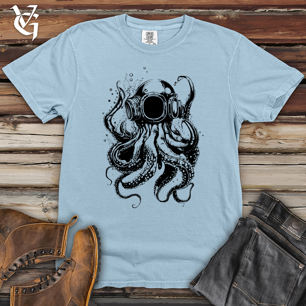 Viking Goods Scuba Octopus Heavy Cotton Comfort Colors Tee Hydrangea / L