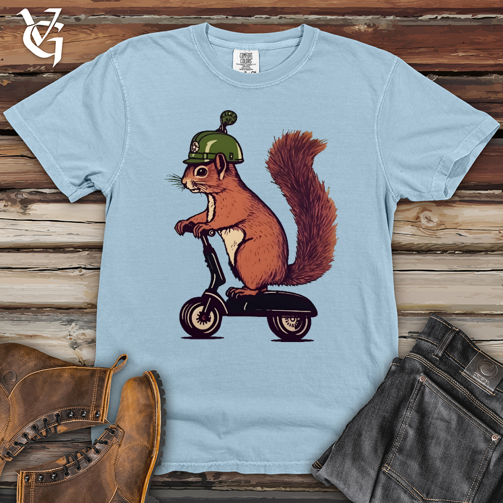 Viking Goods Squirrel Scoot Heavy Cotton Comfort Colors Tee Hydrangea / L
